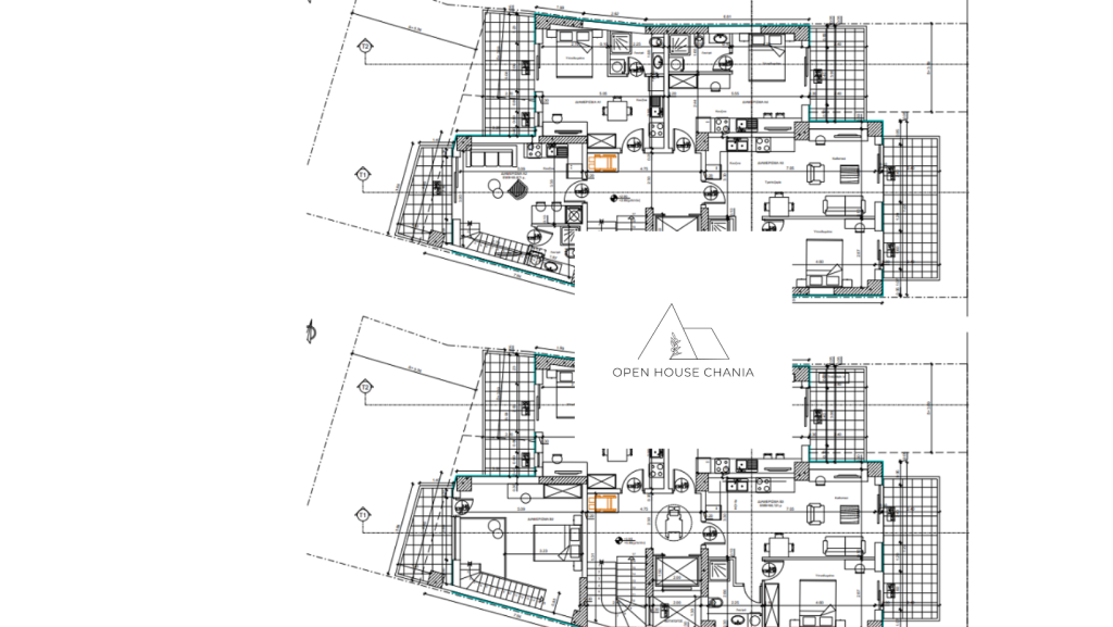 Third floor apartment of 65 sq.m. in Chania