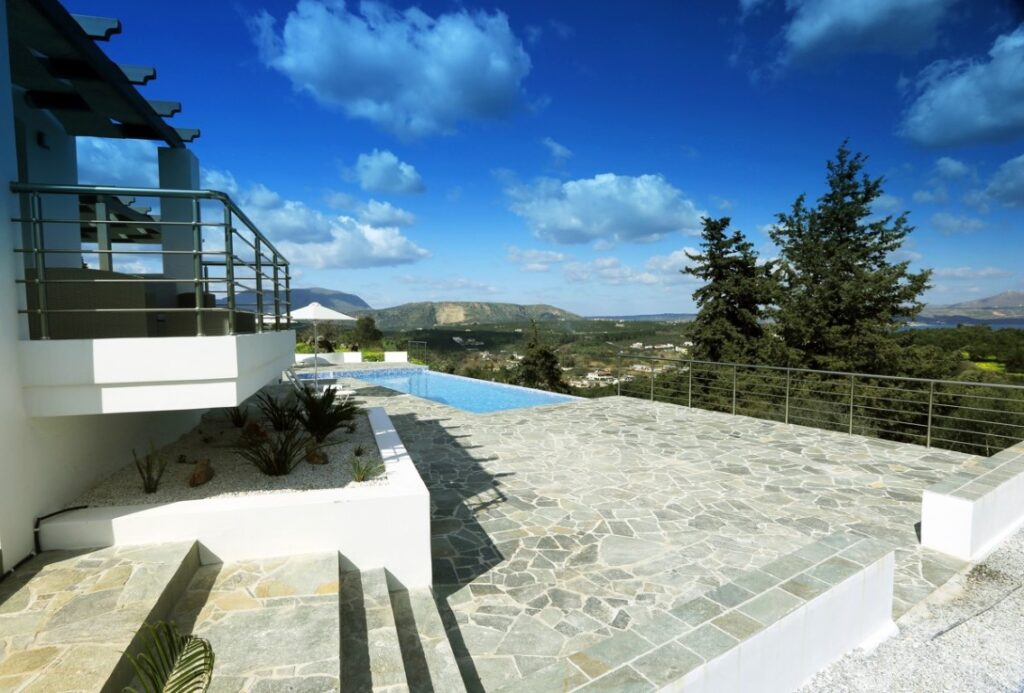 A RECENTLY BUILT VILLA WITH HEATED POOL IN KALYVES