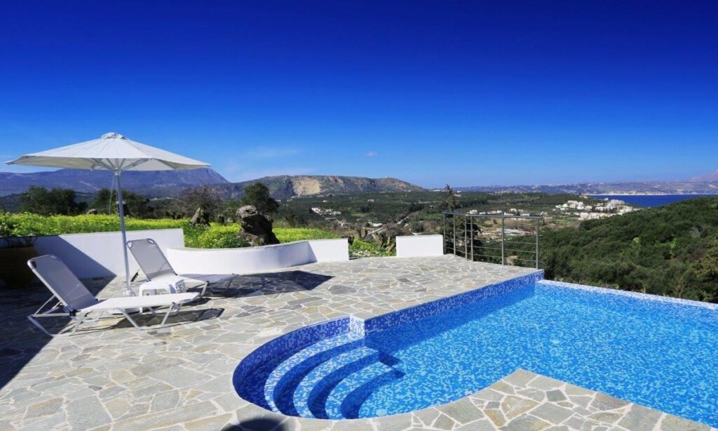 A RECENTLY BUILT VILLA WITH HEATED POOL IN KALYVES