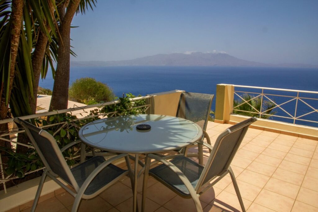 A VILLA PERCHED ON THE SEAFRONT HILLSIDE OF RAVDOUCHA